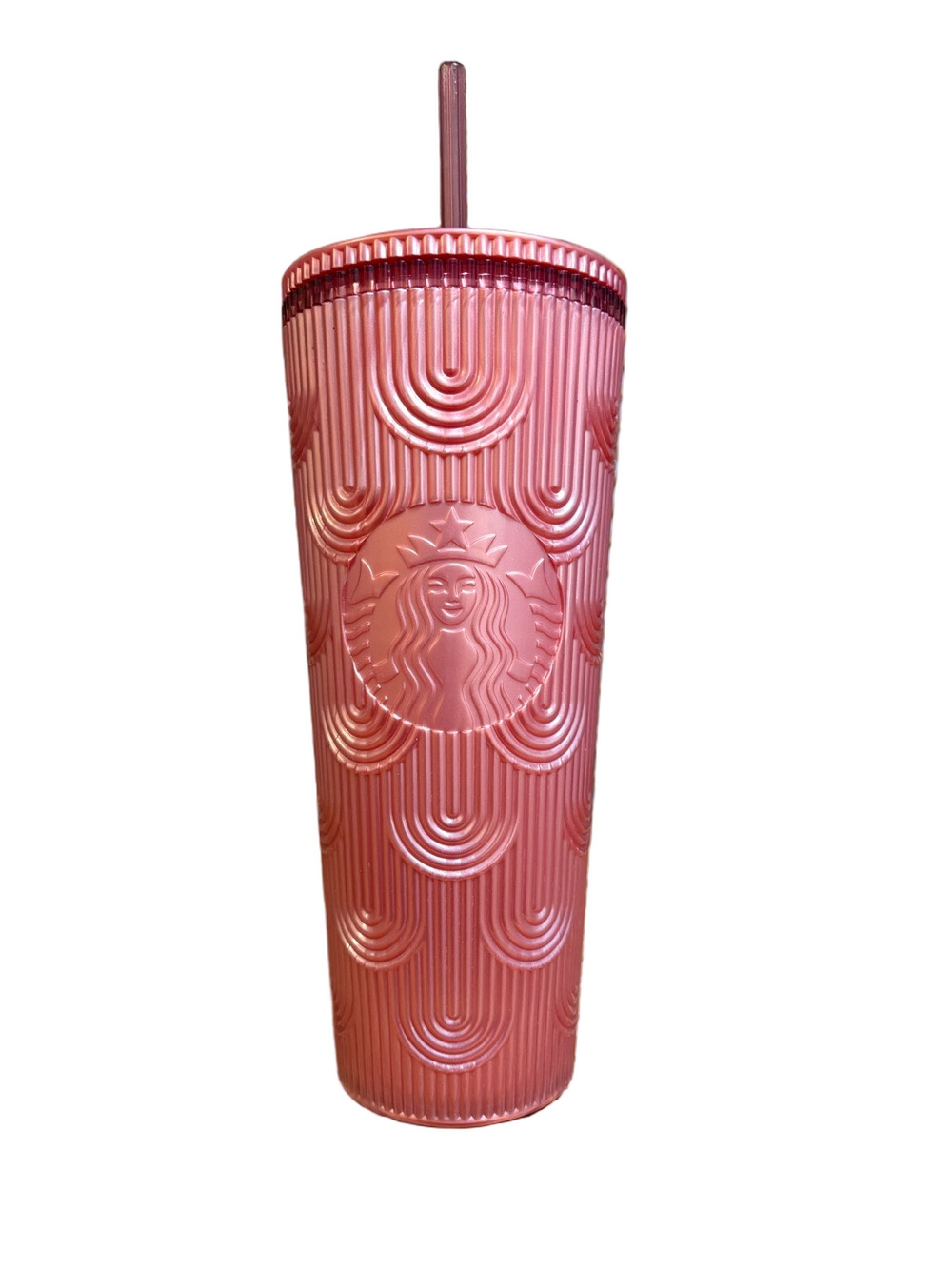 Starbuck Pink Shimmer Shell Mermaid Scales Tumbler 24oz